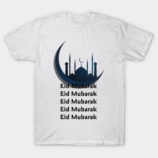 Eid Mubarak - Crescent - Masjid - Mosque T-Shirt